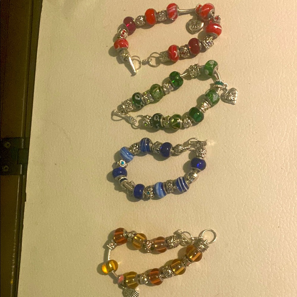 Colorful Beaded Charm Bracelets Set